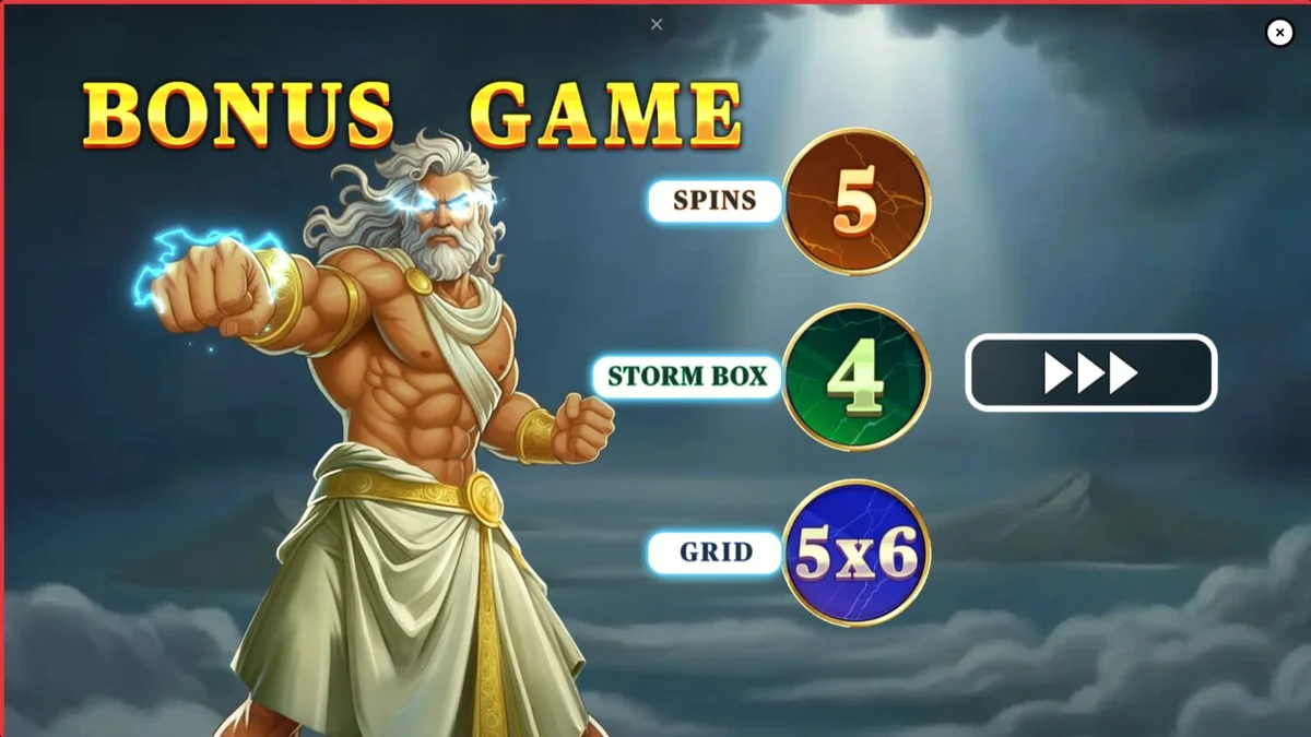 Pots of Power: Zeus স্লট গেমের গ্রিক থিমযুক্ত ইন্টারফেস